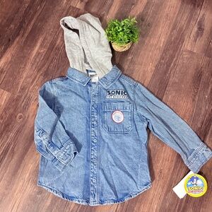 Sonic Kids Denim Jacket with Gray Hood